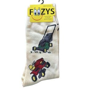 NWT Foozys Ivory Crew Lawnmower Casual Socks Men One Size